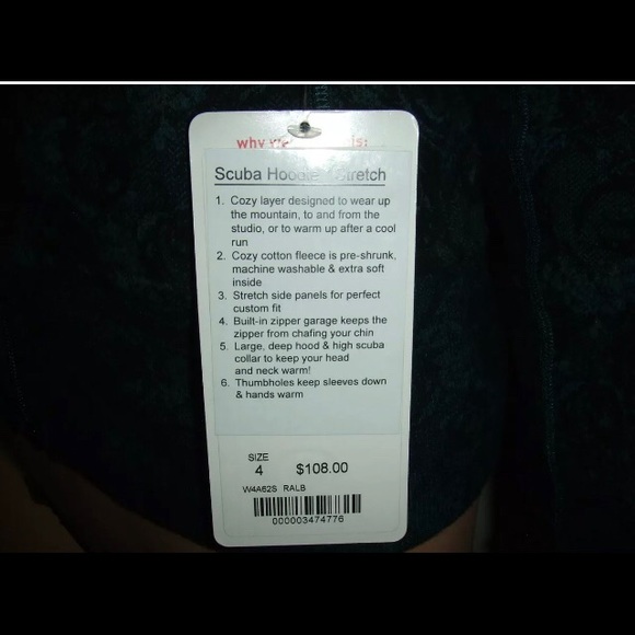 Lululemon Scuba Hoodie Women Size 4 =XS Rose Alberta Lake New with Tag - Picture 4 of 9